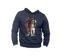 Generico Felpa con Cappuccio Calcio Cristiano 7 Campioni Bomber - Hoodie Sport Giocatori dei Record Gol (Blu, M)