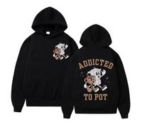 Generico Felpa con Cappuccio con Motivo Addicted To Pot Coffee Lovers Autunno Inverno Felpa Divertente da Uomo e Donna Pullover