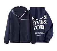Generico Felpa con Cappuccio con Stampa Stelle con Zip da Uomo Manica Lunga Hip Hop Pullover per Coppie Giacche Casual Felpa Gotico Harajuku Streetwear