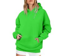 Generico Felpa con Cappuccio da Donna, in Cotone, a Maniche Lunghe, a Girocollo, Slim Fit, per Il Tempo Libero, Sport, a Maniche Lunghe Camicia Donna Elegante Elemento della Marea Nazionale
