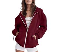 Generico Felpa con Cappuccio da Donna,Oversize,A Maniche Lunghe,in Tinta Unita,Y2k,Streetwear,Abbigliamento Autunnale Chiodo Donna Cappuccio Antivento con Protezione per Le Orecchie