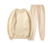 Generico Felpa con cappuccio da uomo con pantaloni e felpa con cappuccio in pile invernale per il tempo libero, abiti da donna, maglioni e pantaloni (Khaki, XXXL)