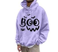 Generico Felpa con Cappuccio da Uomo, Stile Halloween, Divertente, con Pipistrello, Orrore, Strana, Ampia E alla Moda, con Cappuccio Invernale