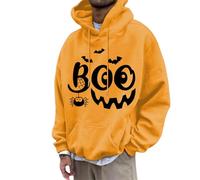 Generico Felpa con Cappuccio da Uomo, Stile Halloween, Divertente, con Pipistrello, Orrore, Strana, Ampia E alla Moda, con Cappuccio Invernale