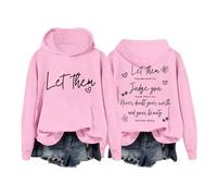 Generico Felpa con Cappuccio Donna Let Them Maglia Sportiva Casual Morbida e Comoda per Tempo Libero (XL)