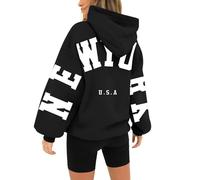 Generico Felpa con Cappuccio Donna Standard Hoodies Tinta Unita Hoodie Autunno Classico Casuals a Maniche Lunghe Tops Outwear,Multicolor Felpa Donna con Zip Estiva A Forma di Contorno