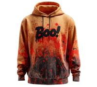 Generico Felpa con Cappuccio Foderata in Pile per Un Comodo Abbigliamento Casual e per vestirsi a Strati Quando Fa Freddo (Orange, XL)