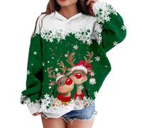 Generico Felpa con Cappuccio per Bambina a Tema Cervo e Personaggi Animati per età Infantile da Due a dodici Anni (Green, 7-8 Years)