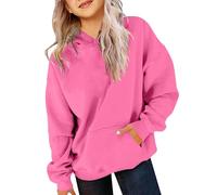 Generico Felpa con Cappuccio per Ragazze,Felpa Senza Girocollo Autunno Inverno Felpe Sweatshirt Calda Sportswear Solid Color/Print Tinta Unita Cerniere Primaverili e