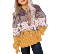 Generico Felpa con Cappuccio per Ragazze,Felpa Senza Girocollo Ragazze a Maniche Lunghe Casual Scuola Cappotto Tinta Unita Cerniere Primaverili Tutti I Giorni Usura