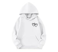 Generico Felpa con Cappuccio per Ragazze,Felpa Senza Girocollo Top Teenager Classics Sweatshirt Calda Sportswear Divertenti Pullover Felpe Ultra Morbida Oversize Bambine e Ragazze 4-15 Anni