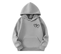 Generico Felpa con Cappuccio per Ragazze,Felpa Senza Girocollo Top Teenager Classics Sweatshirt Calda Sportswear Divertenti Pullover Felpe Ultra Morbida Oversize Bambine e Ragazze 4-15 Anni