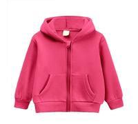 Generico Felpa con Cappuccio per Ragazze,Maniche Lunghe Bambini Hoodie Autunnale Casual a Maniche Solid Color/Print Tinta Unita Cerniere Primaverili Tutti I Giorni Usura