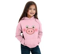 Generico Felpa con Cappuccio per Ragazze,Maniche Lunghe Bambini Pullover Ampia Abbigliamento Autunno Solid Color/Print Tinta Unita Cerniere Primaverili Bambine e Ragazze 4-15 Anni