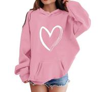 Generico Felpa con Cappuccio per Ragazze,Maniche Lunghe Bambini Top Teenager Classics Felpe Ragazza Elegante Cappotto Homewear Ultra Morbida Oversize 2-13 Anni Invernale