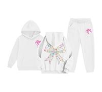 Generico Felpa con Cappuccio per Ragazze Senza Girocollo Top Teenager Classics Felpe Ragazza Elegante Lunghe Divertenti Pullover Comfort e Calore alla Bambini attività Sportive