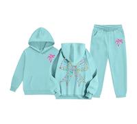 Generico Felpa con Cappuccio per Ragazze Senza Girocollo Top Teenager Classics Felpe Ragazza Elegante Lunghe Divertenti Pullover Comfort e Calore alla Bambini attività Sportive