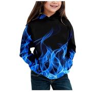 Generico Felpa con Cappuccio per Ragazzi Senza Girocollo Felpe Casual E Comode Ultra Morbida Oversize Maglia A Maniche Lunghe Solid Color/Print Bambini