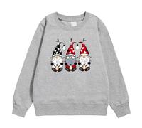 Generico Felpa con Cappuccio Stampa Natalizia per Bambine Ideale per Le Stagioni Autunnali e Invernali con Design Unico e Comfort Eccezionale (Grey, 7-8 Years)