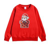 Generico Felpa con Cappuccio Stampa Natalizia per Bambine Ideale per Le Stagioni Autunnali e Invernali con Design Unico e Comfort Eccezionale per Tempo Libero e Occasioni Speciali (Red, 7-8 Years)