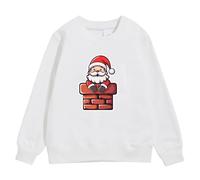 Generico Felpa con Cappuccio Stampa Natalizia per Bambine Ideale per Le Stagioni Autunnali e Invernali con Design Unico e Comfort Eccezionale per Tempo Libero e Occasioni Speciali (White, 7-8 Years)
