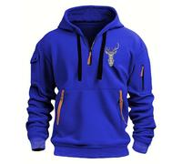 Generico Felpa con Cappuccio Tattica da Uomo Felpe Coulisse e Tasche Cerniera Pullover con Cerniera Integrale e Zip Abbigliamento Sportivo per attività All'aperto Streetwear Stagione Autunno Inverno