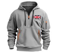 Generico Felpa con Cappuccio Tattica da Uomo Pullover con Cerniera Integrale e Zip Intera Abbigliamento Sportivo per attività All'aperto Felpe Coulisse e Multitasche Giacca Autunno Inverno