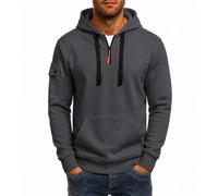 Generico Felpa con Cappuccio Termica in Pile con Tasca Frontale Comoda e Versatile per Outfit Autunnali e Invernali Adatta a giornate dinamiche di Relax o Escursioni cittadine (Dark Gray, M)
