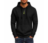 Generico Felpa con Cappuccio Termica in Pile con Tasca Frontale Comoda e Versatile per Outfit Autunnali e Invernali Adatta a giornate dinamiche di Relax o Escursioni cittadine (Black, XXL)
