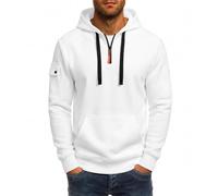 Generico Felpa con Cappuccio Termica in Pile con Tasca Frontale Comoda e Versatile per Outfit Autunnali e Invernali Adatta a giornate dinamiche di Relax o Escursioni cittadine (White, XXL)