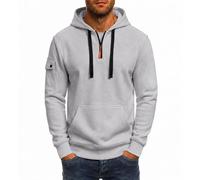 Generico Felpa con Cappuccio Termica in Pile con Tasca Frontale Comoda e Versatile per Outfit Autunnali e Invernali Adatta a giornate dinamiche di Relax o Escursioni cittadine (Grey, S)