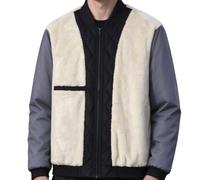 Generico Felpa con Cerniera Cardigan da Uomo,Giacca In Velluto a Coste Foderata In Pelle Di Pecora,Giacca Invernale Sherpa In Pile,Giacca Camicia Calda,Bomber Elegante,Giacca Invernale In Pelle