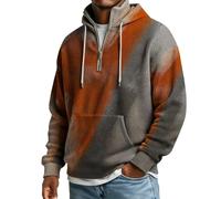 Generico Felpa con Doppio Cappuccio Uomo Tessuto Waffle Zip Protettiva dal Vento Calda per Uscite all’Aperto Autunnali(1A-Grey, L)