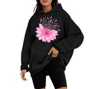 Generico Felpa Contro Il Cancro al Seno Felpa Lunga Donna Versatile Aderente Felpe Tinta Unita con Stampa Leggeri Sweatshirt Cappotto per Tutti I Giorni Cardigan Hoodie Cerimonia
