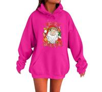 Generico Felpa da Donna con Cappuccio Moda Felpa Casual Autunno Manica Lunga Pullover Tasca Foro per Pollice Felpa Nera Elemento della Marea Nazionale