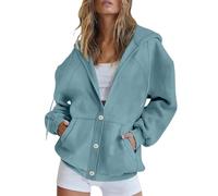 Generico Felpa da Donna in Cotone con Zip Lunga e Cappuccio, per la Mezza Stagione, Tinta Unita, Sportiva, Gli allenamenti, Leggera, Stile College Felpe con Cappuccio da Donna Difficile da Deformare