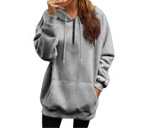 Generico Felpa da Donna in Cotone con Zip Lunga e Cappuccio, per la Mezza Stagione, Tinta Unita, Sportiva, Gli allenamenti, Leggera, Stile College Top Nero Donna Difficile da Deformare