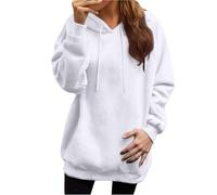 Generico Felpa da Donna in Cotone con Zip Lunga e Cappuccio, per la Mezza Stagione, Tinta Unita, Sportiva, Gli allenamenti, Leggera, Stile College Cardigan Donna con Zip Difficile da Deformare