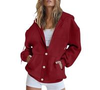 Generico Felpa da Donna in Cotone con Zip Lunga e Cappuccio, per la Mezza Stagione, Tinta Unita, Sportiva, Gli allenamenti, Leggera, Stile College Abbigliamento Sportivo Donna Difficile da Deformare