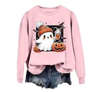 Generico Felpa da Donna Pullover Halloween Maglietta Manica Lunga Donna Halloween Stampata Camicia T-Shirt Sportivi Girocollo Maglie Primavera Sweatshirt Felpe Tops (L)