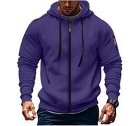 Generico Felpa da Uomo con Cappuccio, con Cerniera, Maglione da Uomo, a Maniche Lunghe, con Tasche, Calda, con Cappuccio, per attività all'Aria Aperta, da Tattica Militare