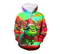 Generico Felpa da Uomo Natalizia, Felpa Uomo con Cappuccio Autunnale Classico Versatile Pullover Stampa Maniche Lunghe con Coulisse Top Camicetta Hoodie Camicia Felpa di Natale per Lo Streetwear