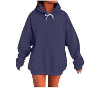 Generico Felpa Donna Abbigliamento Elegante Tops per Libero Pullover in Cotone Casual Allentato Felpa Donna Oversize a Maniche Lunghe Felpe Simpatiche Donne con Tasca a Canguro