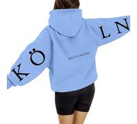 Generico Felpa Donna Cappuccio Giacca da Donnas Felpe Sportiva Leggero Hoodie Cotone Manica Lunga Sweatshirt con Tasche Felpes Primavera Autunno Maglione Lungo Donna Comodo per Andare al Lavoro