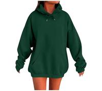 Generico Felpa Donna con Cappuccio Abbigliamento Elegante Tops per Libero Pullover in Cotone Casual Allentato Felpa Donna Oversize a Maniche Lunghe Felpe Simpatiche Donne con Tasca a Canguro