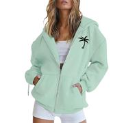 Generico Felpa Donna con Cappuccio e Zip Giacca Sportiva Leggero Hoodie Cotone Manica Lunga Sweatshirt Aperto Tasche Cerniera Felpe Casual Classico Primavera Autunno Moda Donna Correre al Mattino