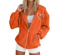 Generico Felpa Donna con Cappuccio E Zip Leggera Giacca Sportiva Hoodie Manica Lunga Sweatshirt Aperto con Tasche E Cerniera Felpe Casual Felpa Invernale Donna Vita Stretta Che Slancia La Figura