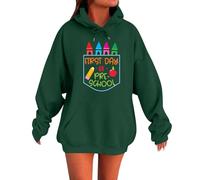 Generico Felpa Donna con Cappuccio Elegante Felpa Oversize Maniche Lunghe Maglione Inverno Sport Maglie Primaverili Felpa Nera Donna Elemento della Marea Nazionale