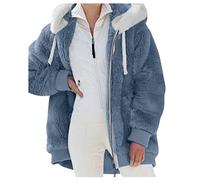Generico Felpa Donna con Cappuccio,Felpa Donna con Zip Taglie Forti,Felpe Cotone Donna,Felpe Oversize,Abbigliamento Donna Invernale,Zip,Cappuccio