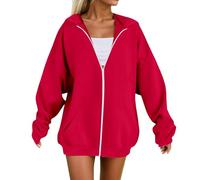 Generico Felpa Donna con Cappuccio per Il Tempo Libero Felpe Maniche Lunghe Personalizzata Super Soft Touch Allentato Casual in Maglia Hoodie Coulisse Streetwear
